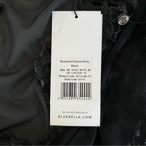 NWT - Bluebella Etienne Black Embroidered Mesh Bodysuit - Small - Picture 14 of 14